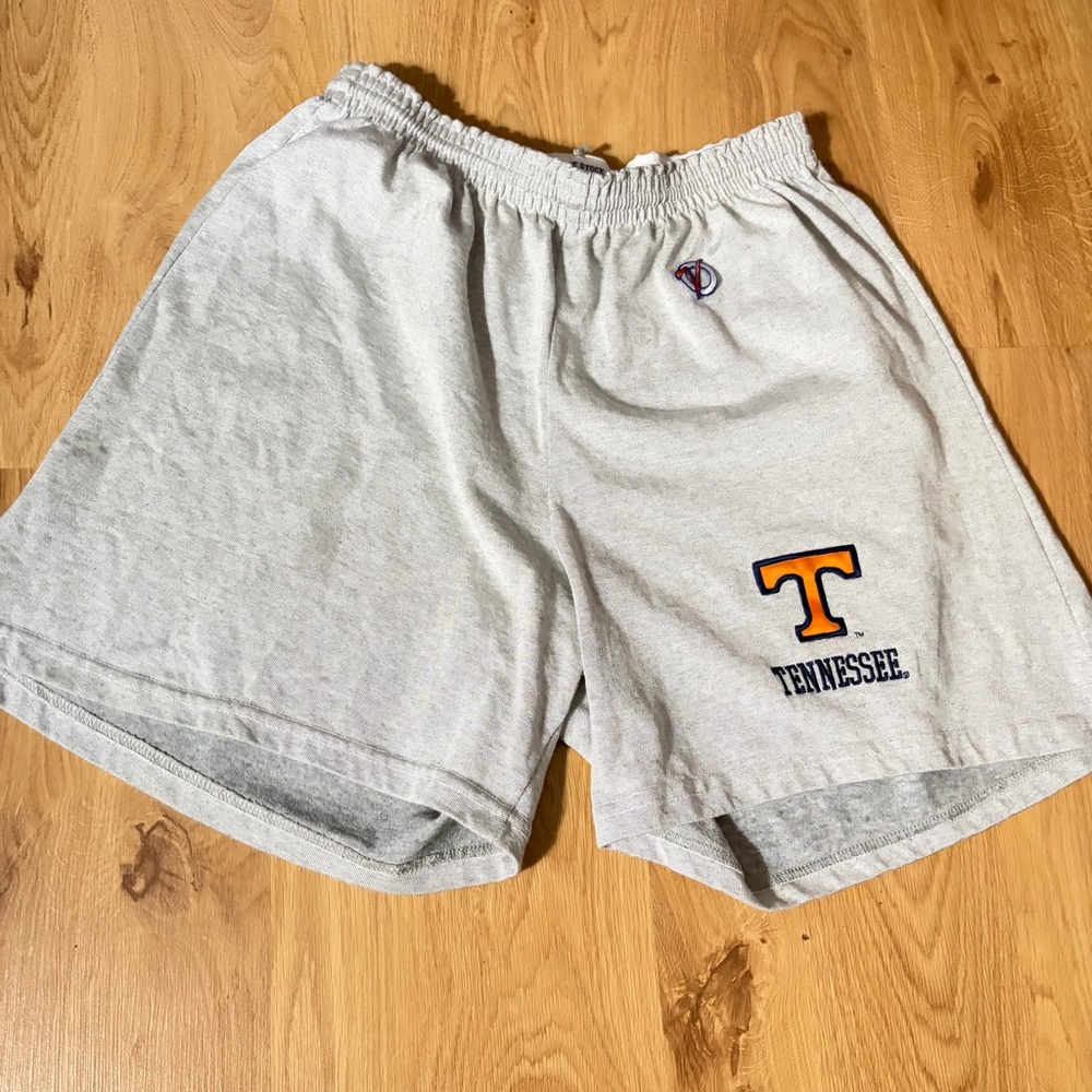 Gray Athletic Shorts with Tennessee Orange 'T' Embroidered Logo - Unisex
